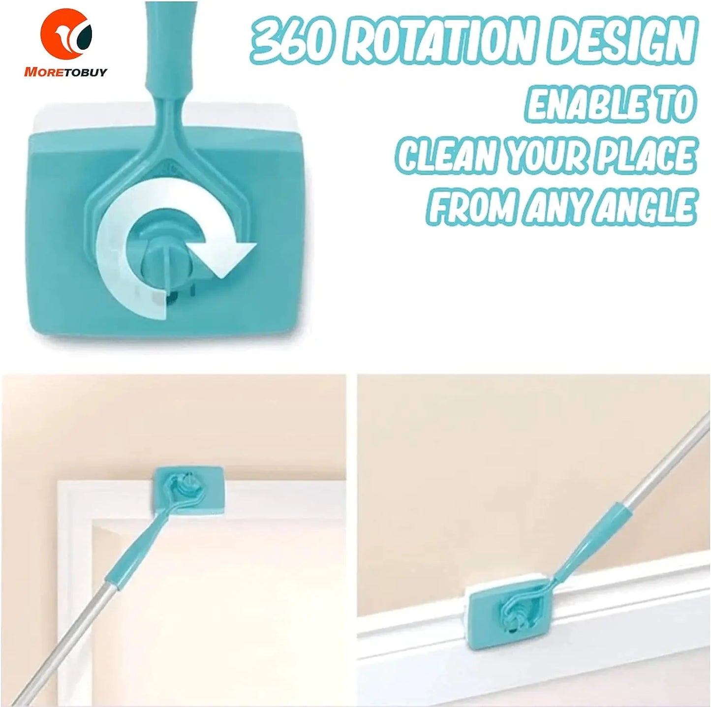 Baseboard Cleaner Tool with Handle 5 Reusable Cleaning Pads