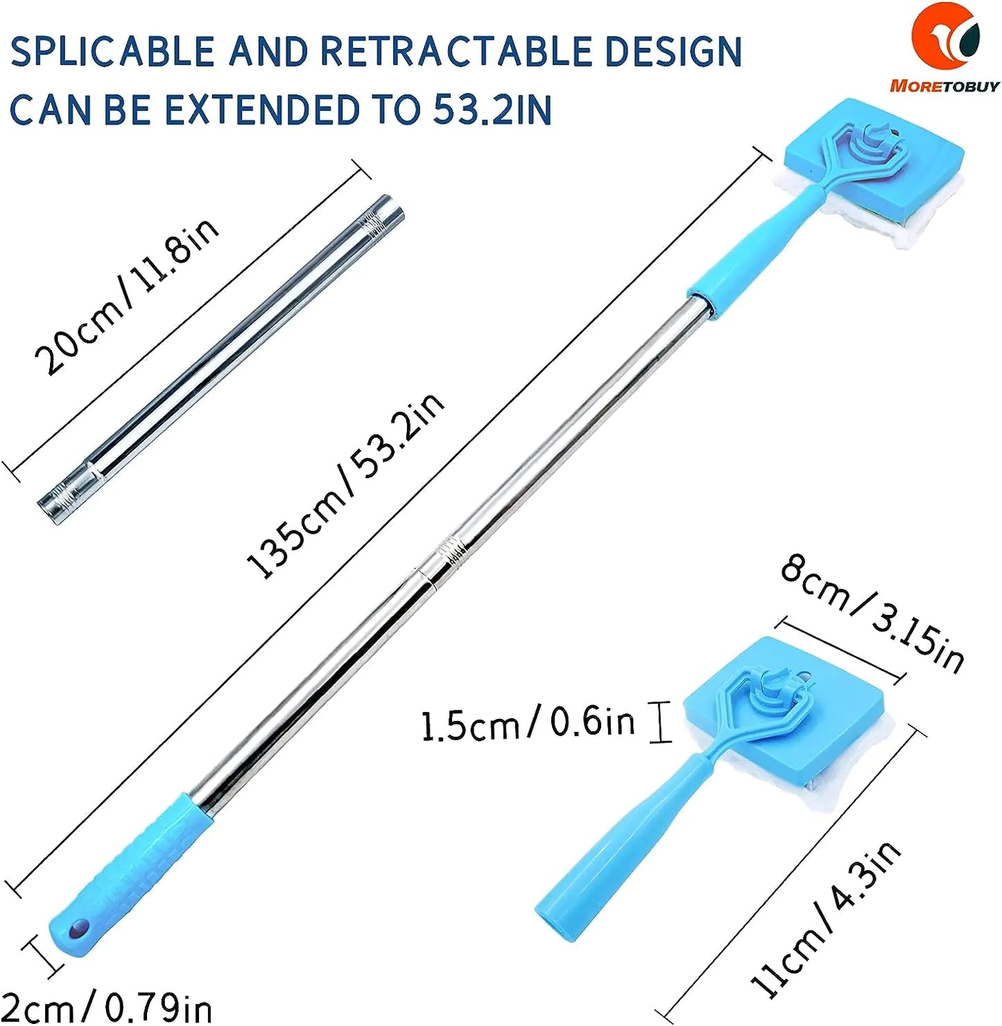 Baseboard Cleaner Tool with Handle 5 Reusable Cleaning Pads